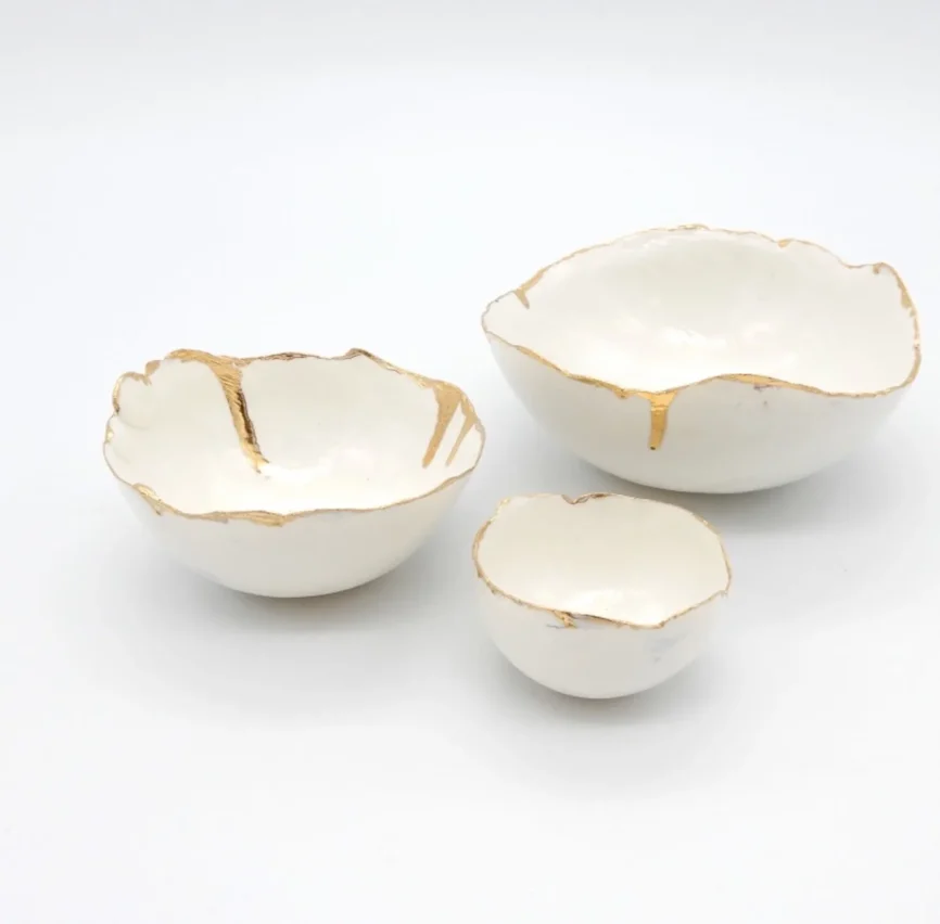 Porcelain Eggshell Bowls Cream — decorative ceramic & porcelain