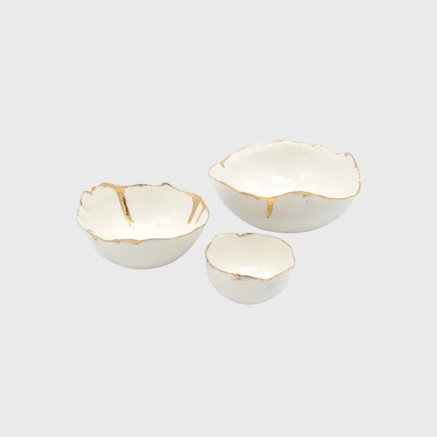 Porcelain Eggshell Bowls Cream — decorative ceramic & porcelain