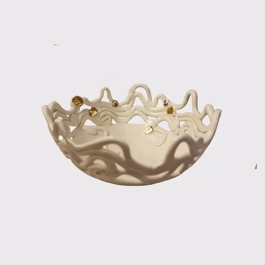 Porcelain Wave Bowl — decorative ceramic & porcelain
