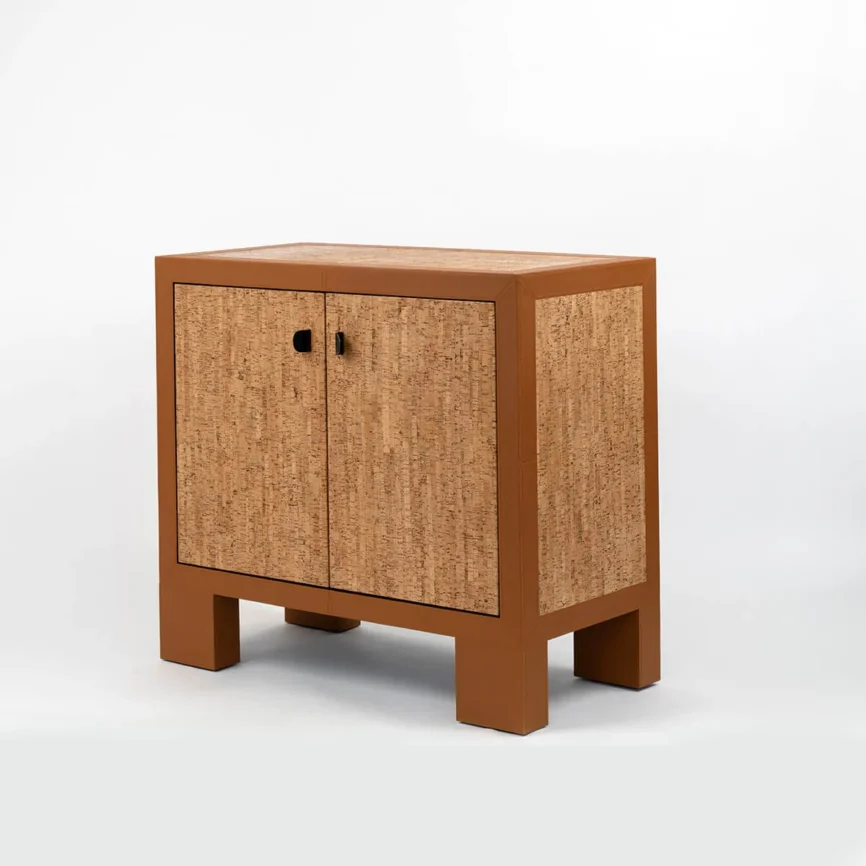 Ralf Cabinet Leather and Cork, 90×45×81 cm