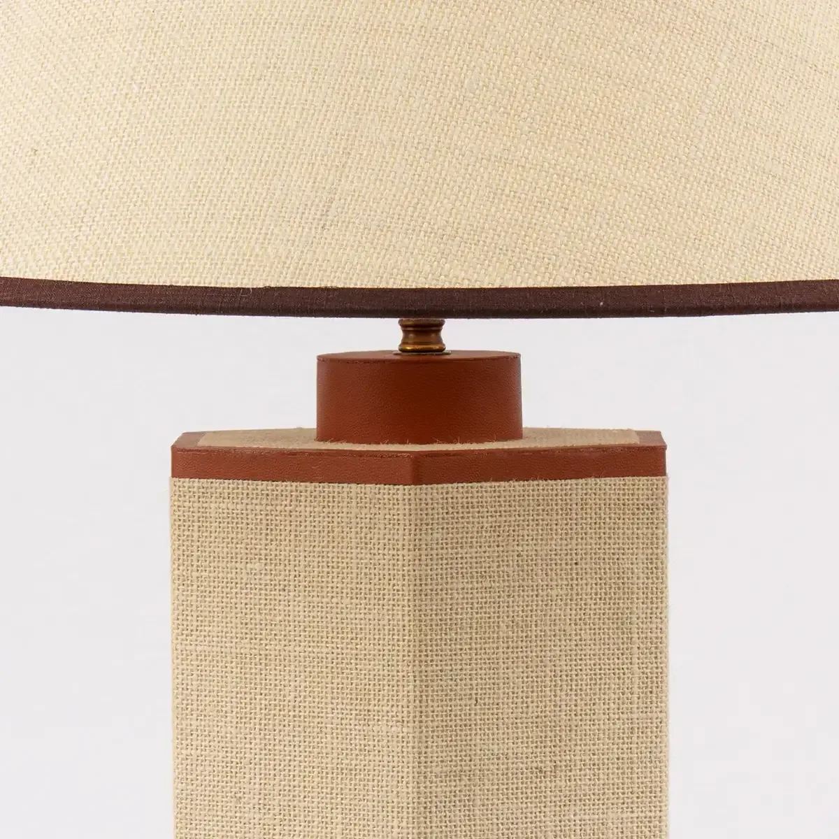 Ralf Hexagonal Lamp Leather and Jute — lighting