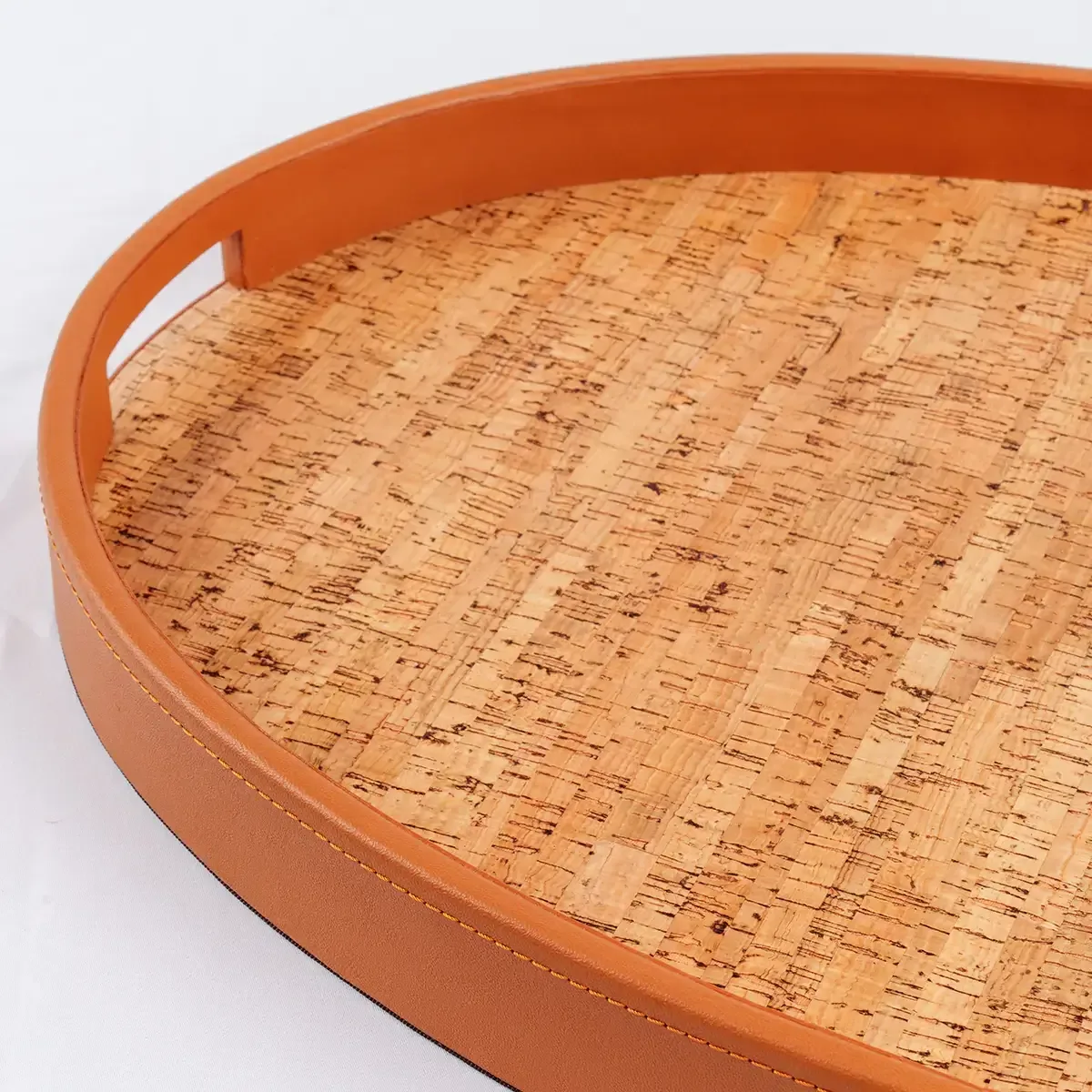 Ralf Oval Tray Leather and Cork, Ralf collection