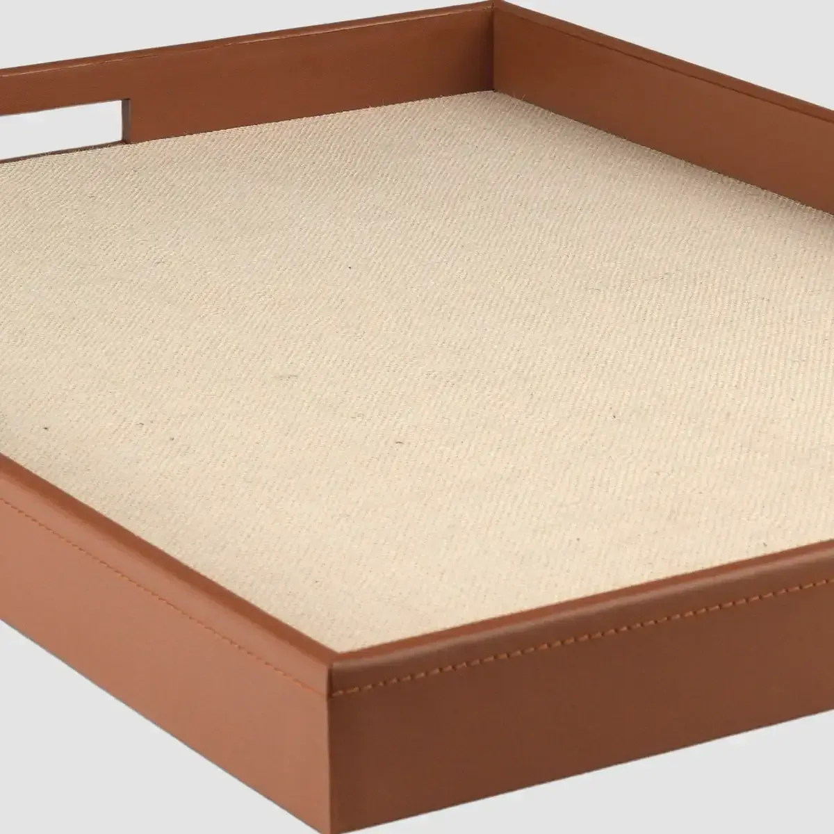 Ralf Rectangular Tray Leather and Jute, Ralf collection