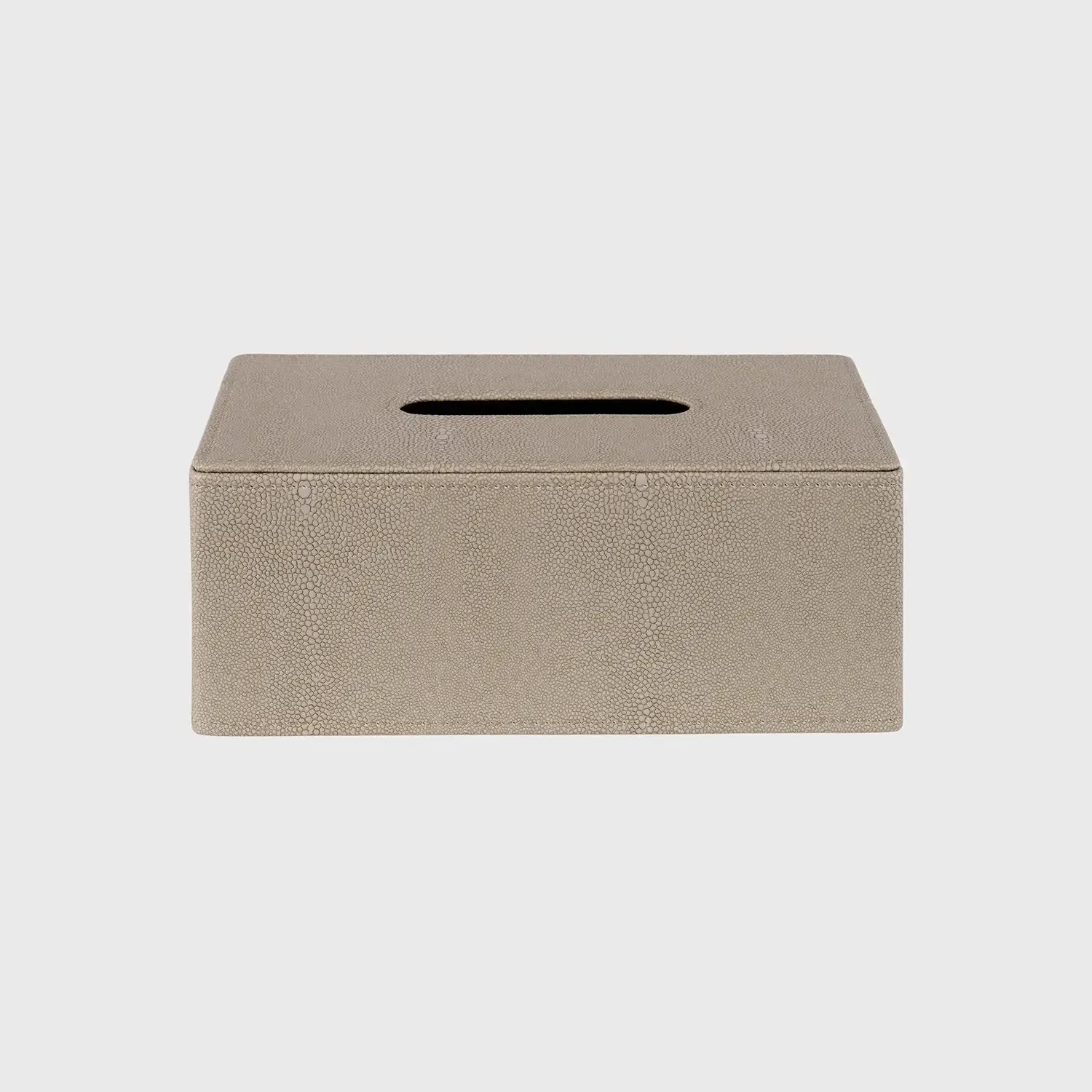 Rectangular Tissue Box Light Faux Shagreen Leather, Faux Light Shagreen Leather finish
