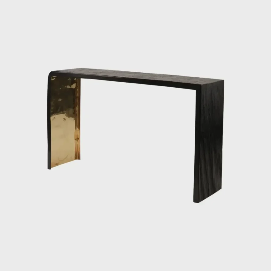 Ribbed Bronze Console, Bronze d'Oro finish