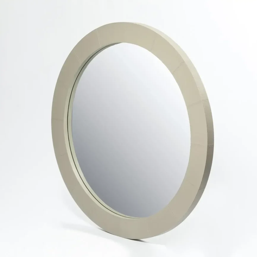 Round Mirror French Grey Leather — The Round Mirror French Grey Leather exemplifies understated elegance and timeless…