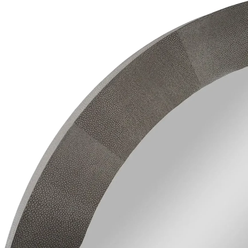Round Mirror Grey Shagreen Leather — The Round Mirror Grey Shagreen Leather from Eccotrading Design London is a stunning…
