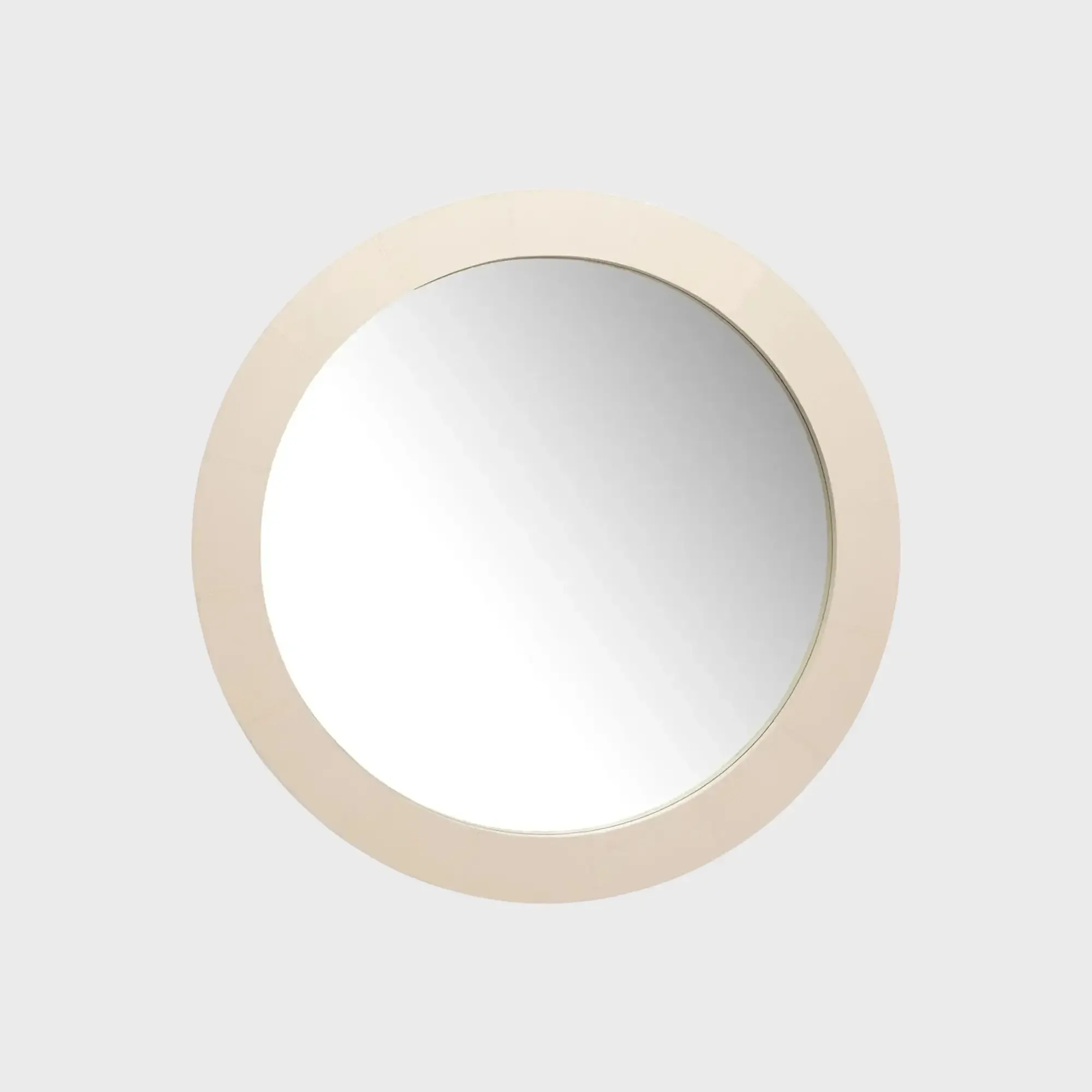 Round Mirror Pumice Leather, Pumice Leather finish