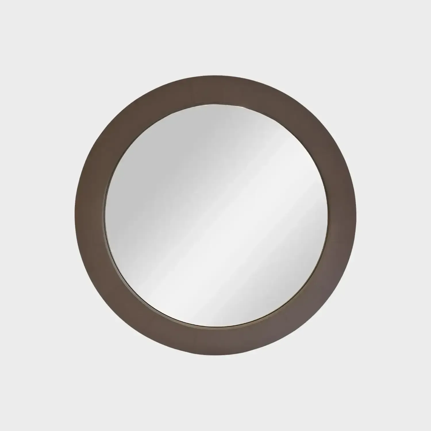 Round Mirror Putty Leather, Putty Leather finish