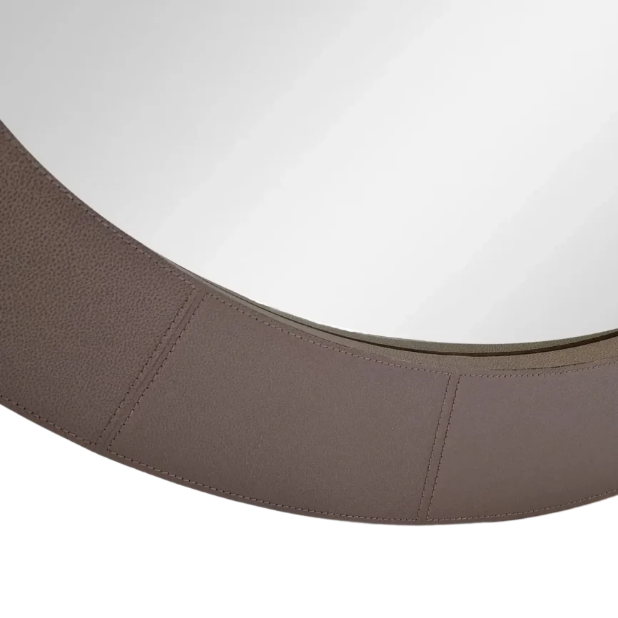 Round Mirror Putty Leather — mirror