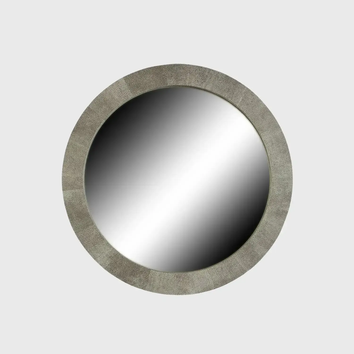 Round Mirror Shagreen Leather, Shagreen Leather finish