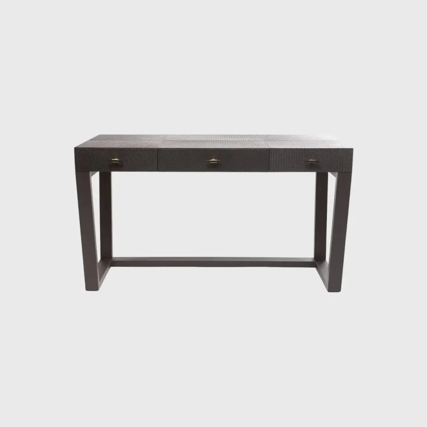 Slim Jim Desk Black Woven Leather, Black Woven Leather finish