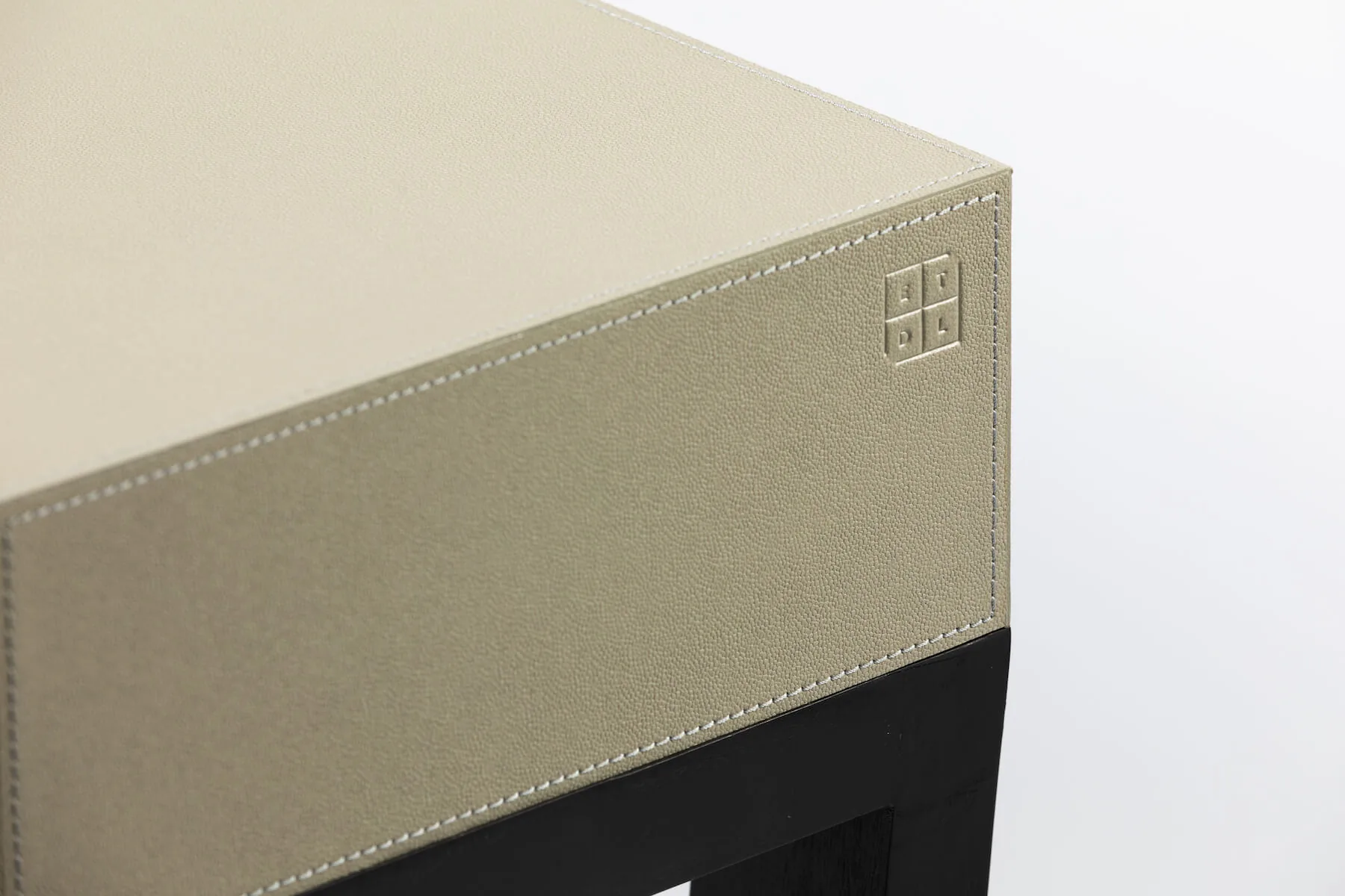 Slim Jim Desk French Grey Leather — Exclusively designed in-house by Eccotrading Design London, this designer leather desk…