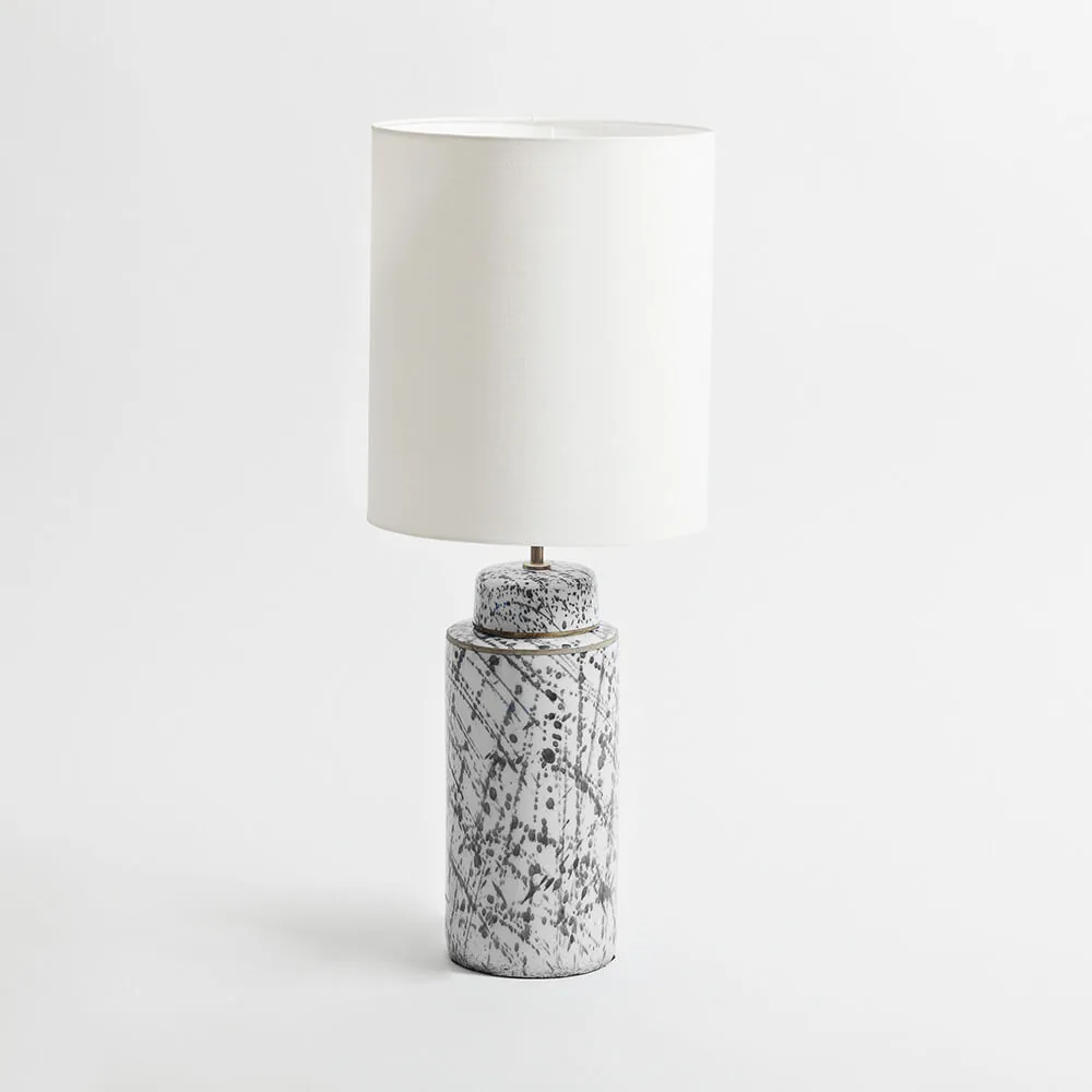 Speckle Ceramic Lamp Grey, 15×15×39 cm