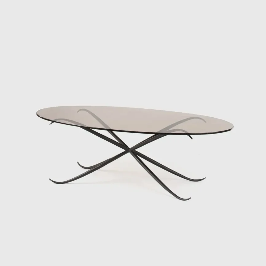 Spike Oval Coffee Table Bronze Nera, Bronze Nera finish
