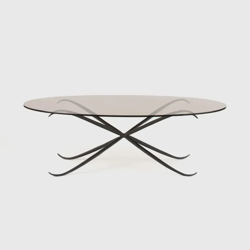 Spike Oval Coffee Table Bronze Nera, 130×65×40 cm