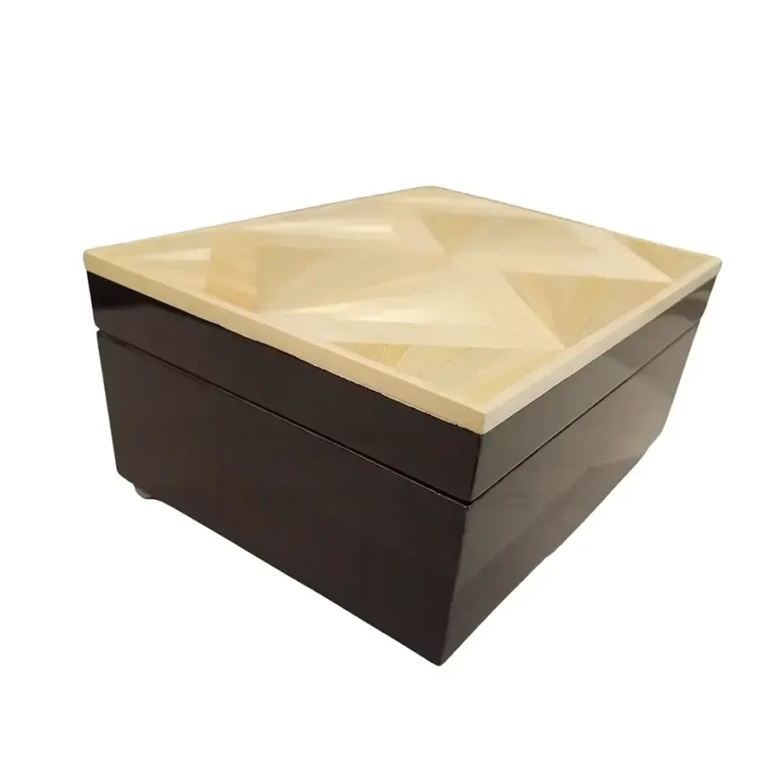 Straw Marquetry And Nickel Box — decorative boxe