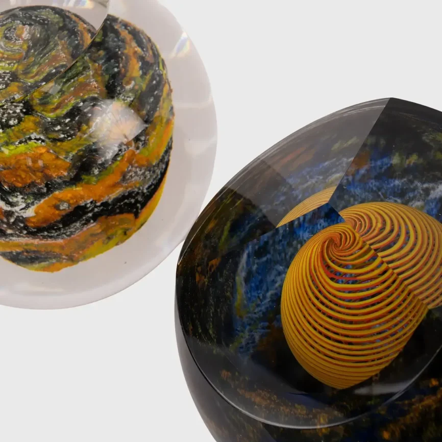 Studio Art Glass Sphere 2 — Elevate your interior styling with this elegant glass accessory, handcrafted to add a touch of…
