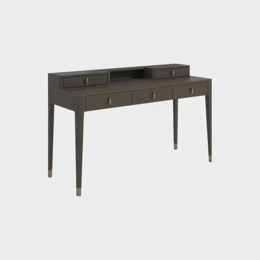 Studio Desk With 5 Drawers in Macchiato, Macchiato finish