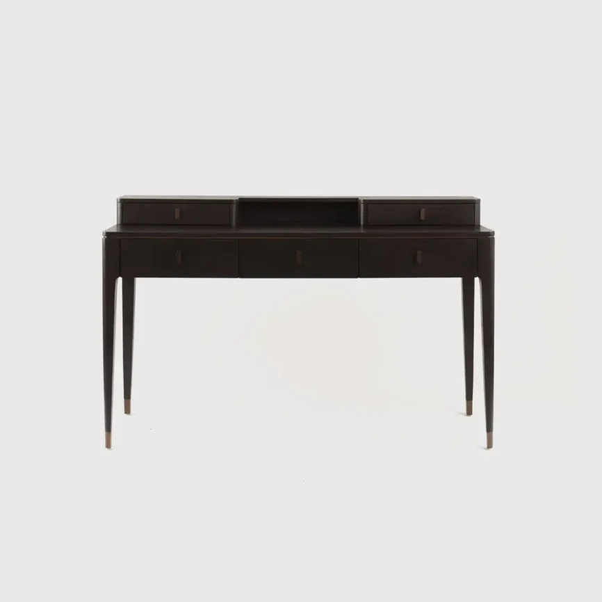 Studio Desk with 5 Drawers in Espresso Oak
