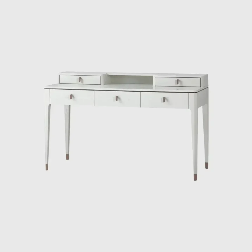 Studio Desk with 5 drawers in White Ash, White Ash finish