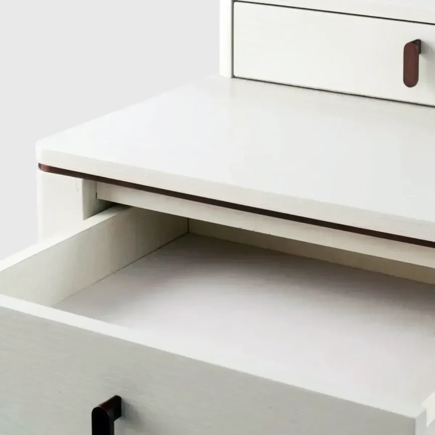 Studio Desk with 5 drawers in White Ash — desk