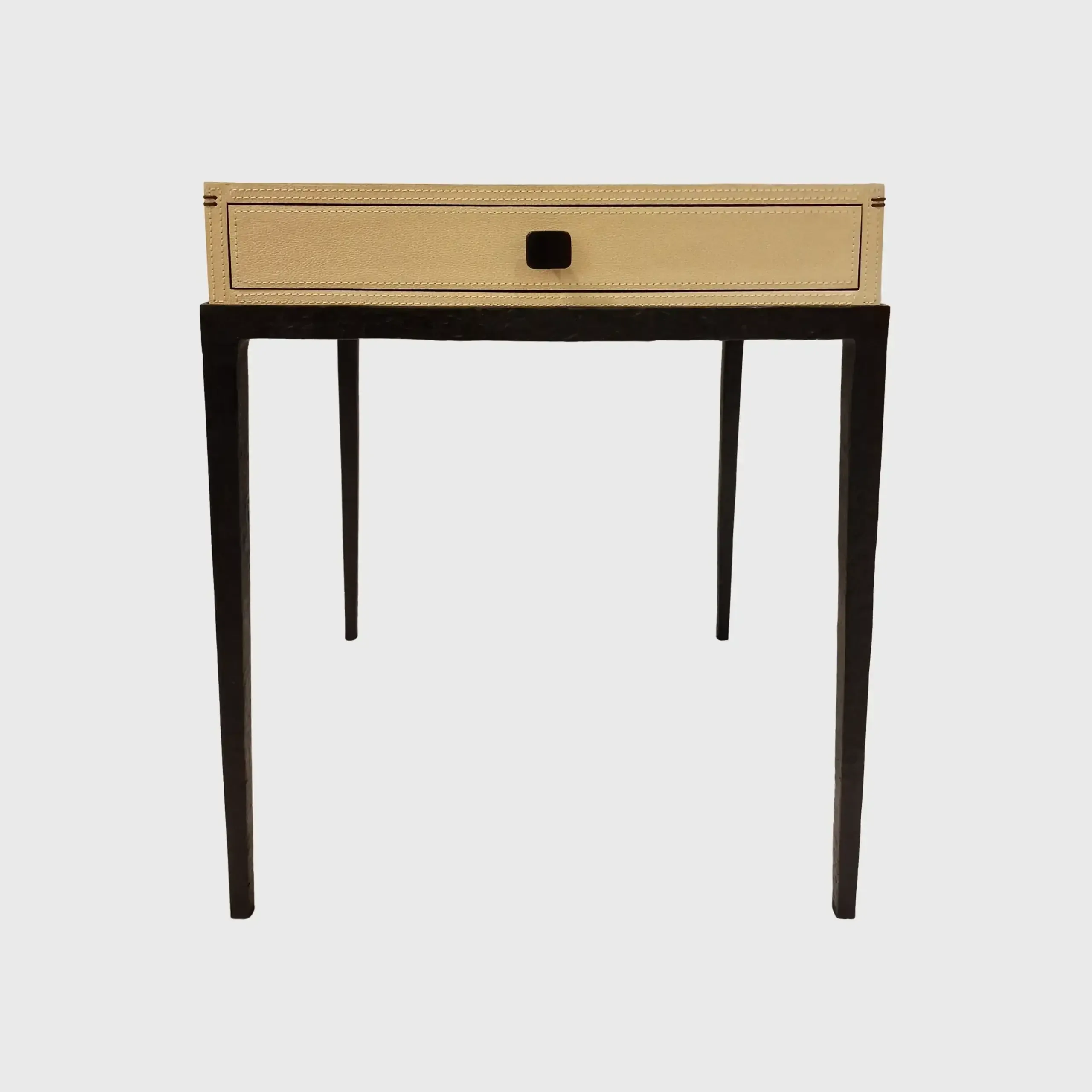 Taper Side Table Bronze Pumice Leather, Pumice Leather finish