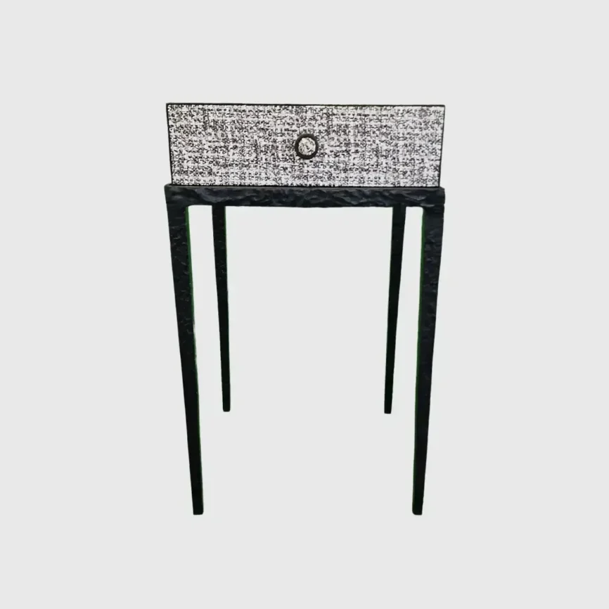 Taper Table Bronze Pavoni Leather, Bronze Nera finish