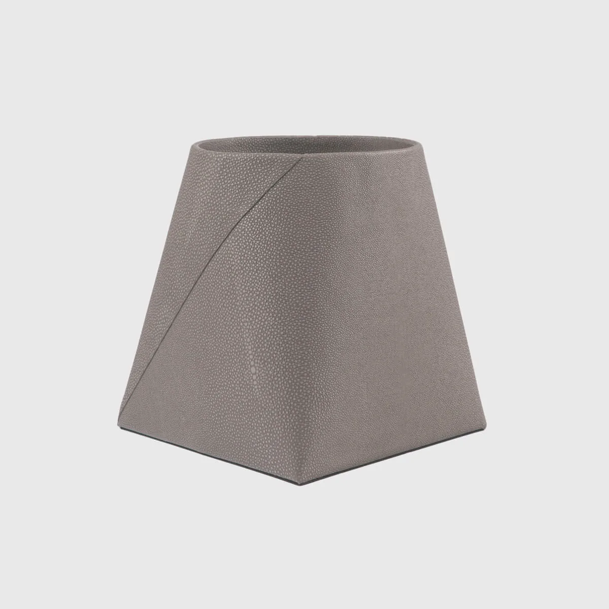Tapered Waste Bin Grey Shagreen Leather, Grey Shagreen Leather finish