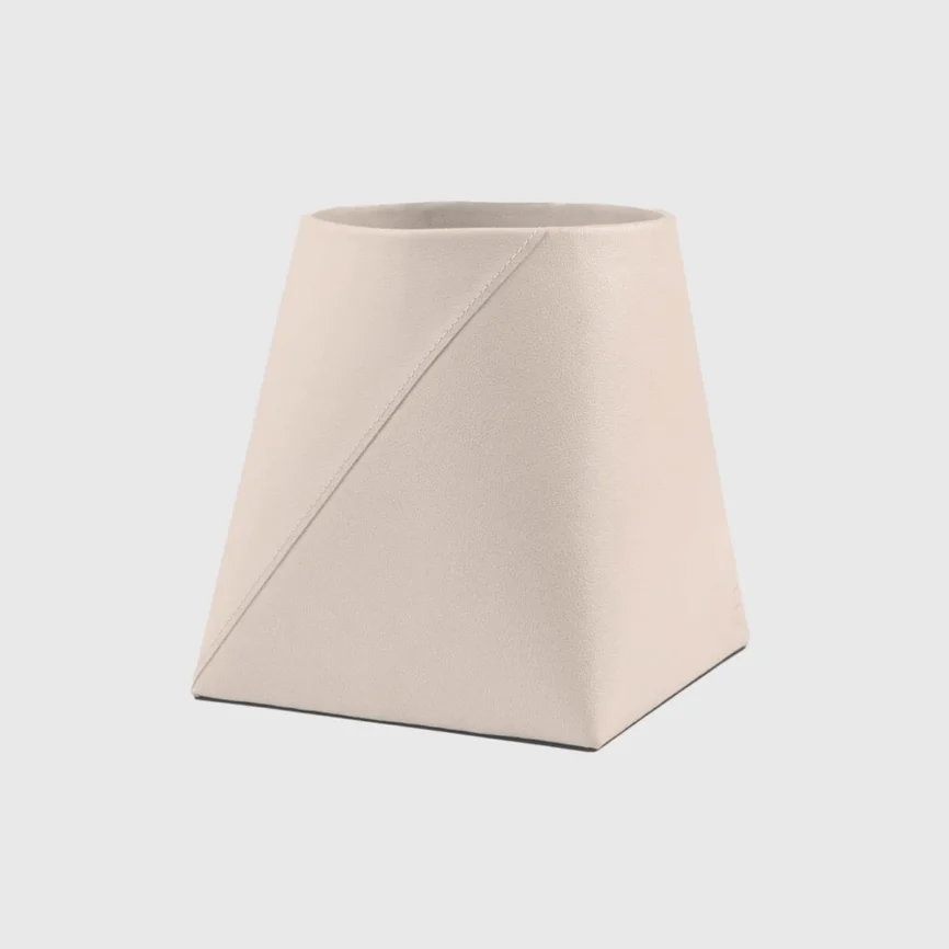 Tapered Waste Bin Pumice Leather, 25×25×28 cm
