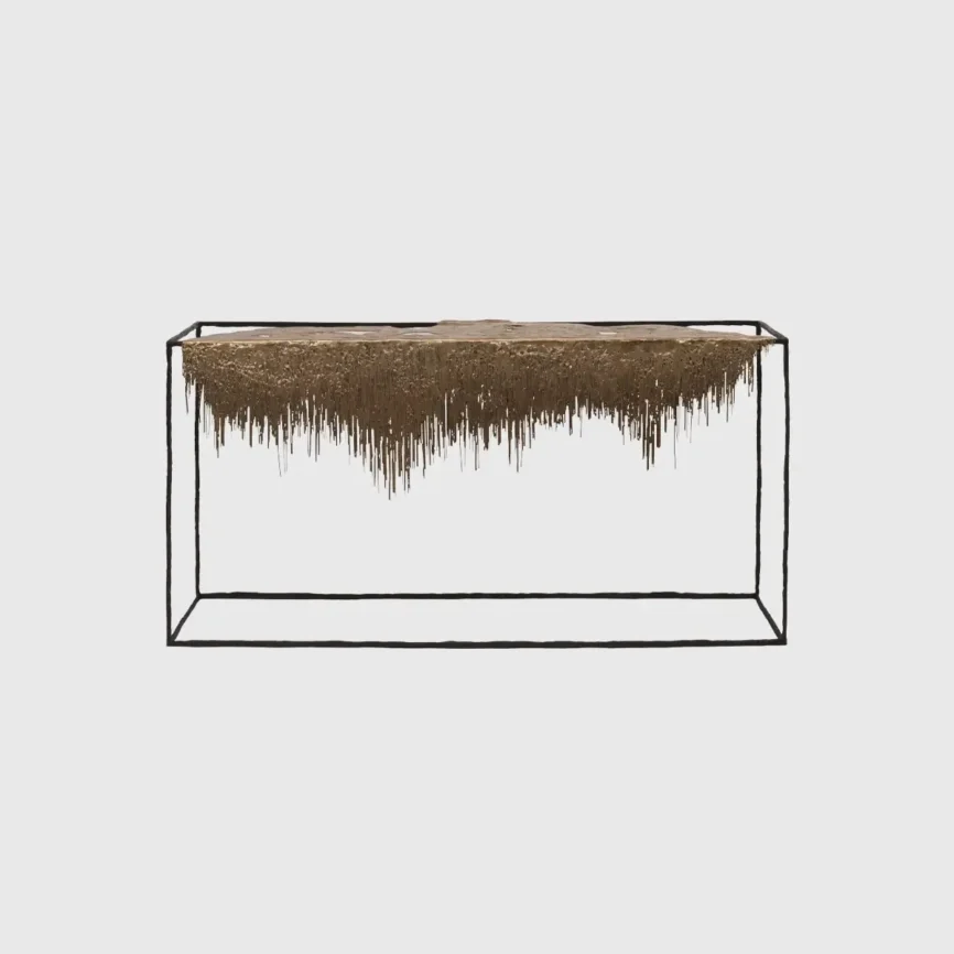 The Waterfall Bronze Console, Bronze d'Oro finish