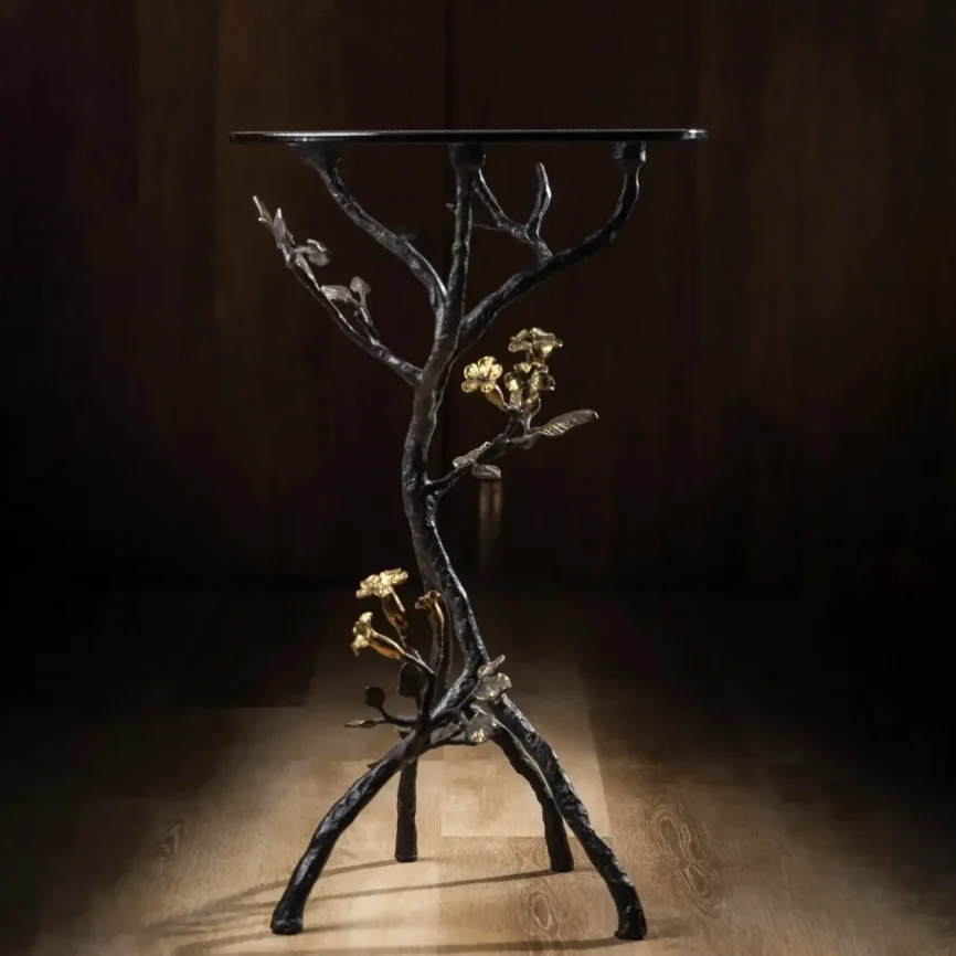 Tibetan Bronze Table, Bronze Nera finish