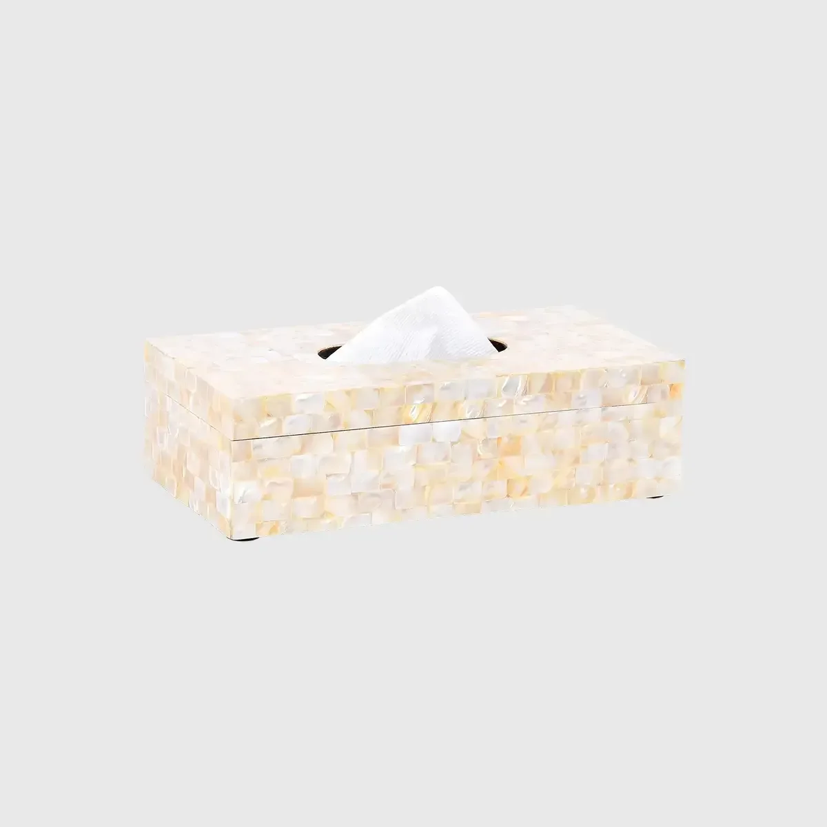Tissue Box Rectangle Mother of Pearl, 27×14×8 cm