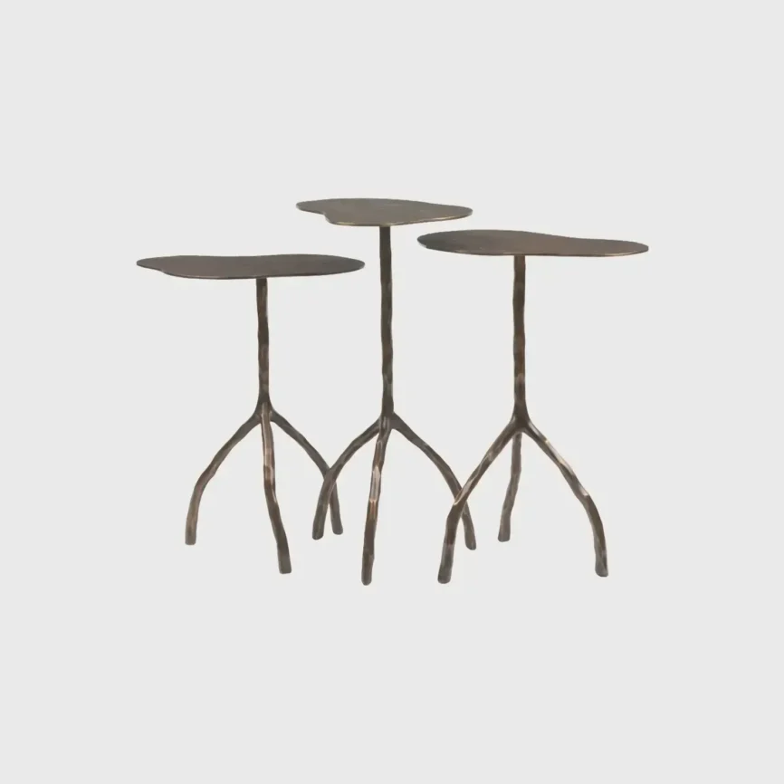 Trio Tables Bronze Shagreen Dorato, Bronze Nera finish
