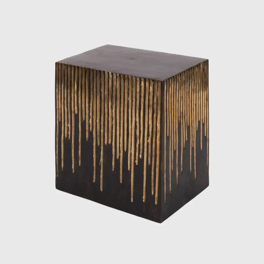 Waterfall Bronze Side Table, Bronze d'Oro finish