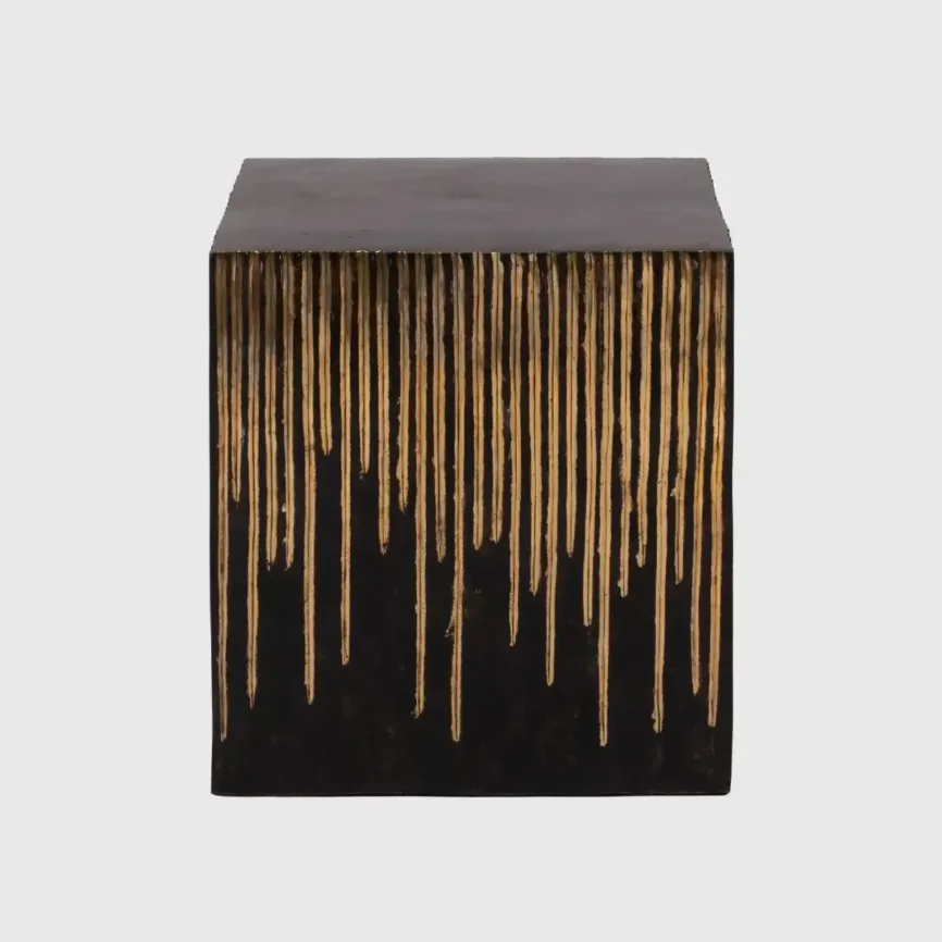 Waterfall Bronze Side Table, 31×43×45 cm