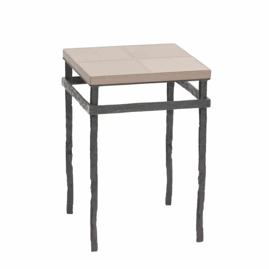 Wode Bronze Cocktail Table Putty Leather, 35×35×50 cm