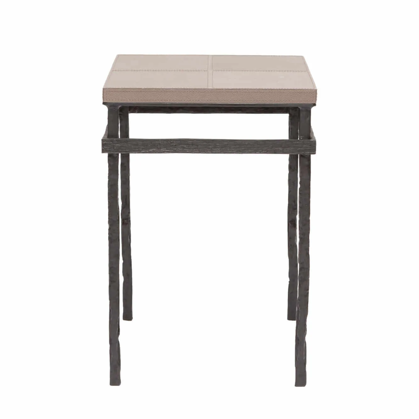 Wode Bronze Cocktail Table Putty Leather — Artistry in Bronze and Leather.