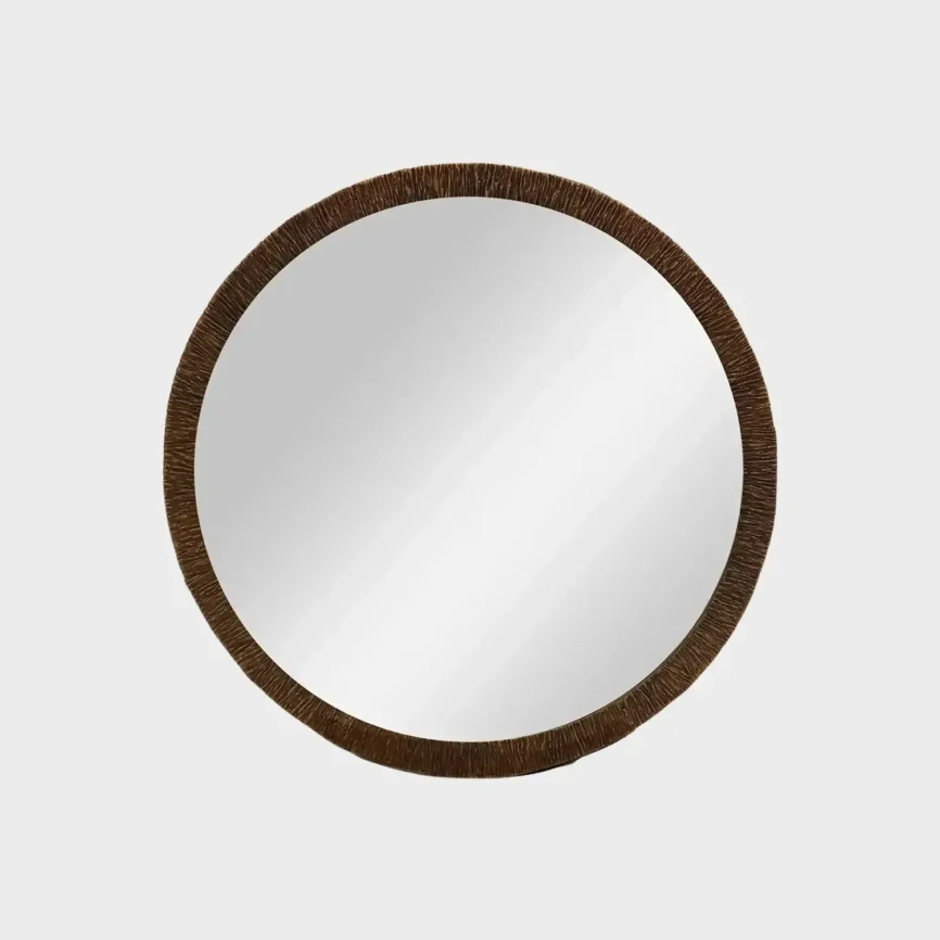 Wode Bronze Dorato Round Mirror, Bronze Dorato finish