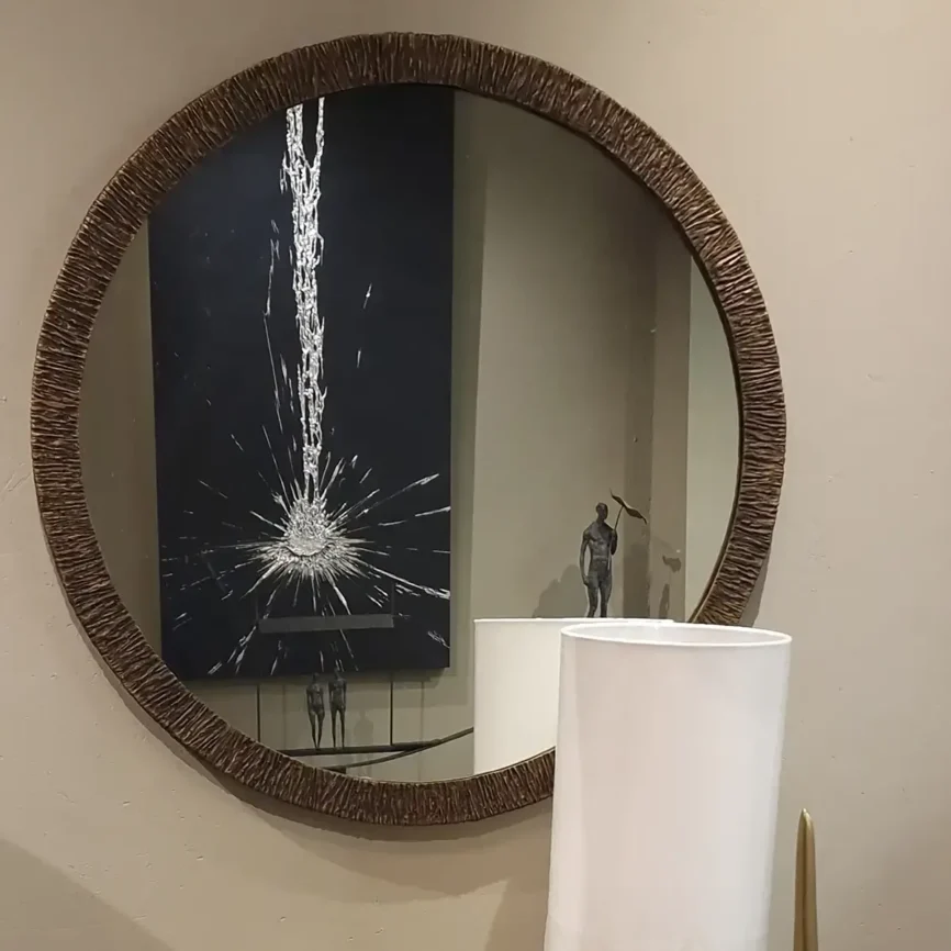 Wode Bronze Dorato Round Mirror — mirror