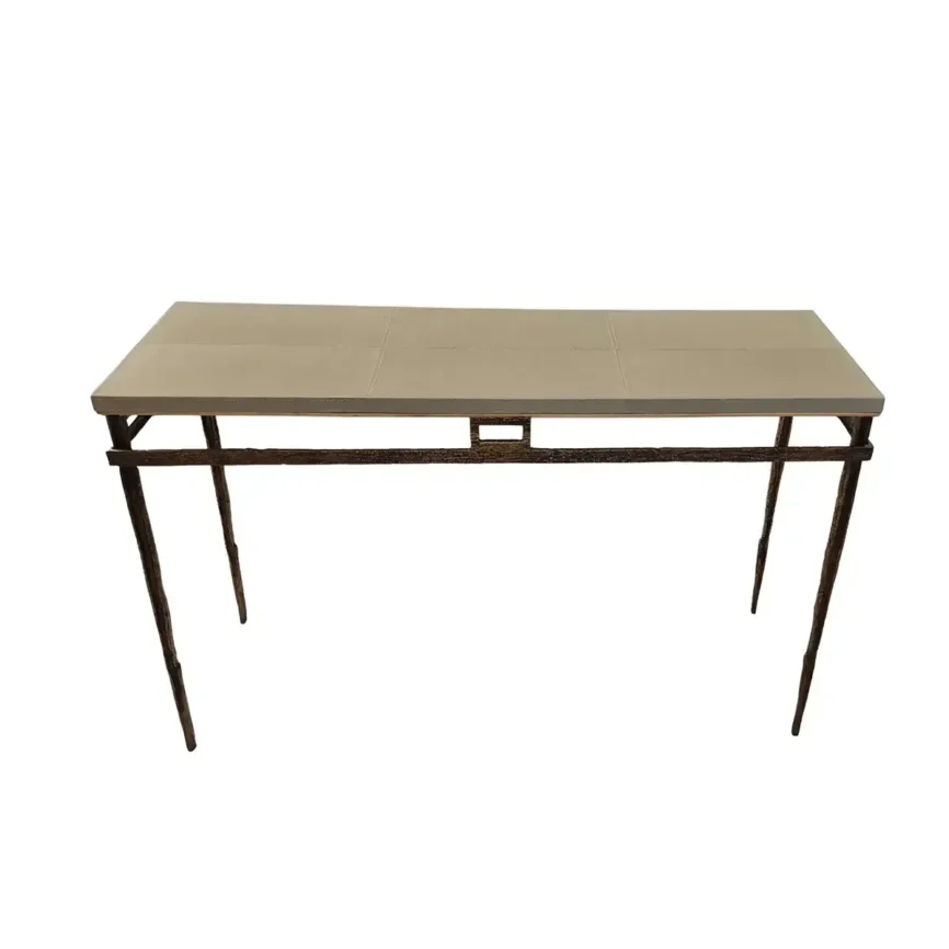 Wode Console Bronze Dorato French Grey Leather — console