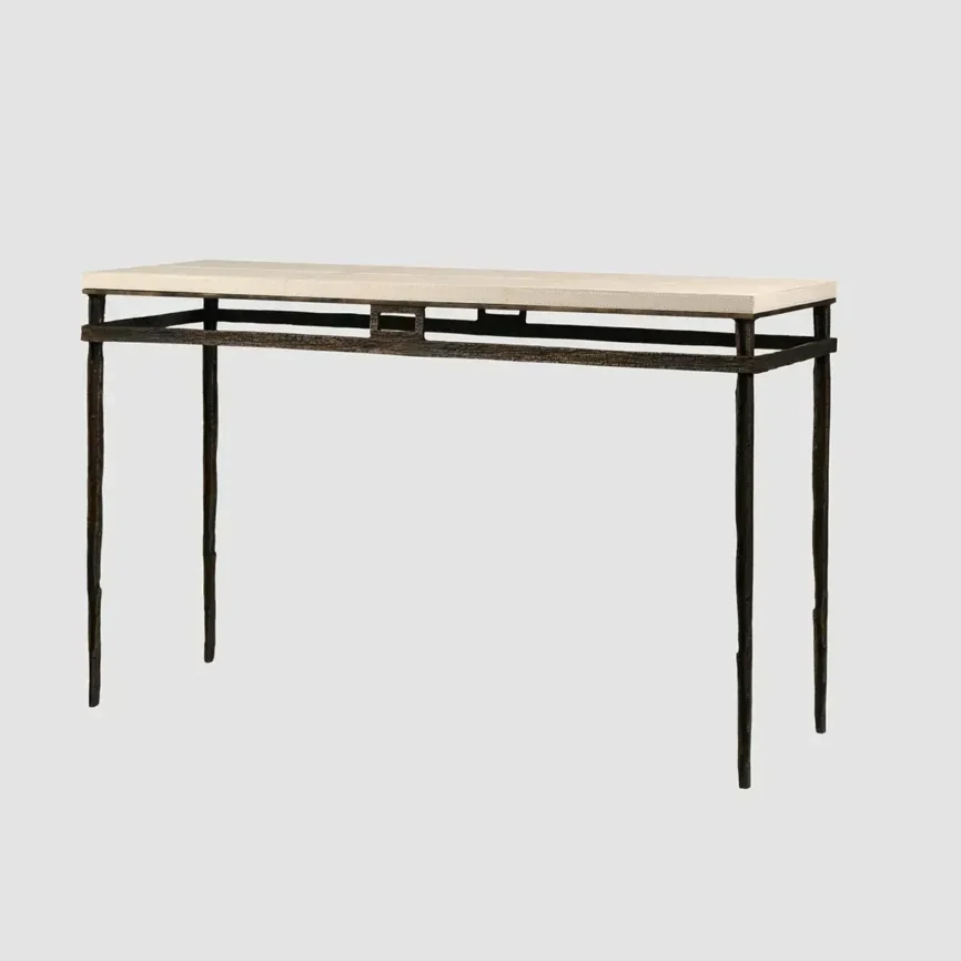 Wode Console Bronze Dorato Pumice Leather, Bronze Dorato finish