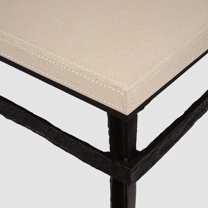 Wode Console Bronze Nera Pumice Leather — Original Leather and Bronze Furniture Collection.